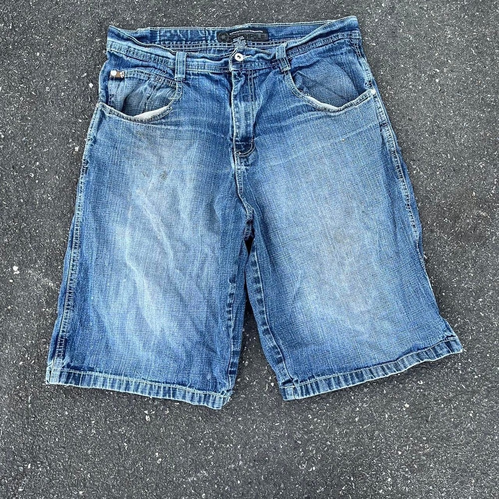 1990s SouthPole Brown Tab Baggy Jeans shorts size 38"